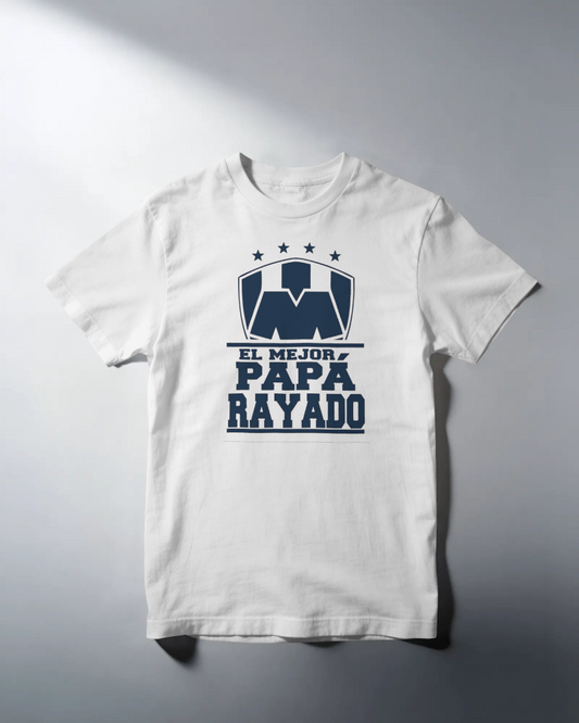 White dad-themed graphic T-shirt from Radiary, displayed flat on a gray background.