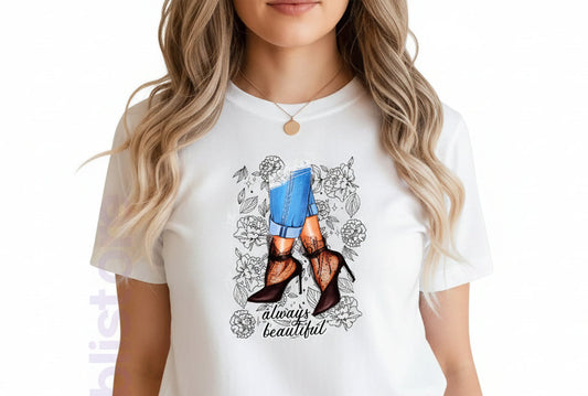 Women Shoes and Power designs Tshirts