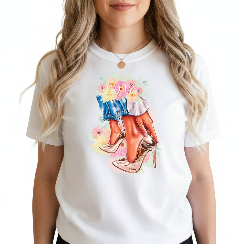 Women Shoes and Power designs Tshirts