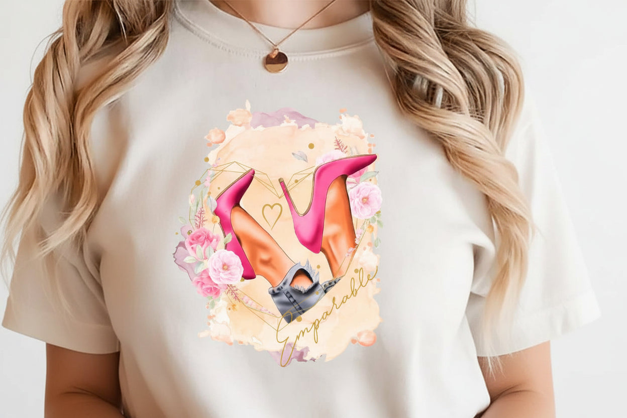 Women Shoes and Power designs Tshirts