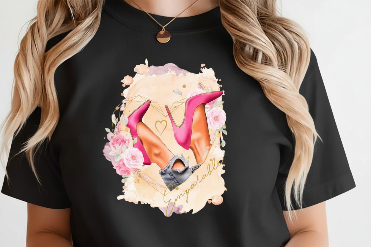 Women Shoes and Power designs Tshirts