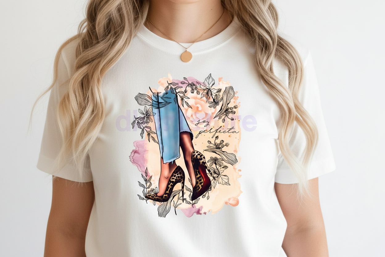 Women Shoes and Power designs Tshirts