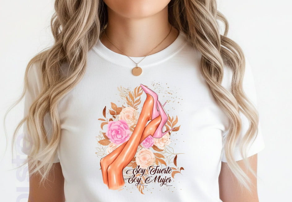 Women Shoes and Power designs Tshirts