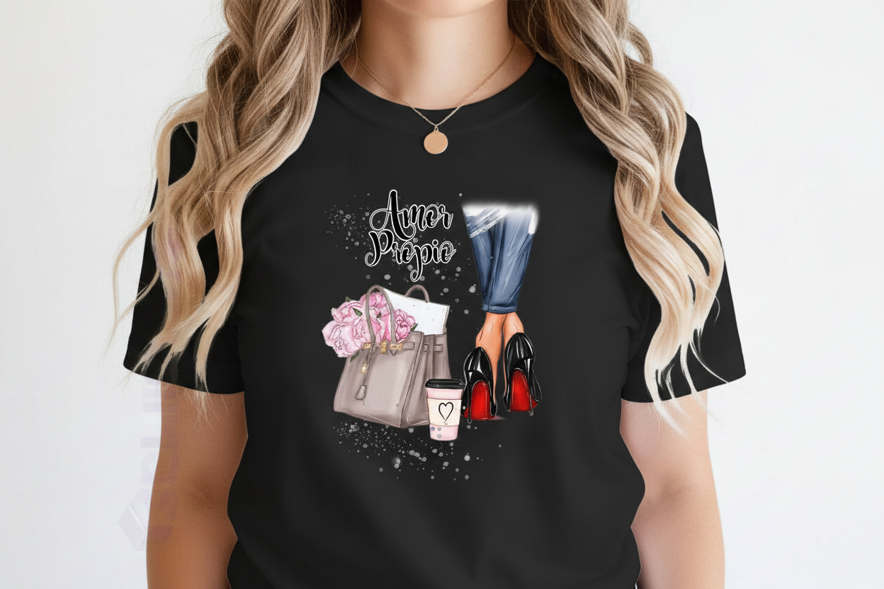 Women Shoes and Power designs Tshirts