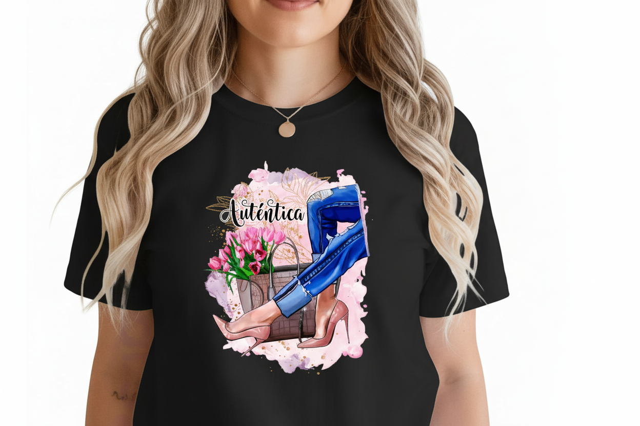 Women Shoes and Power designs Tshirts