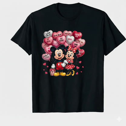 Mickey Mouse valentine's tshirt white or black