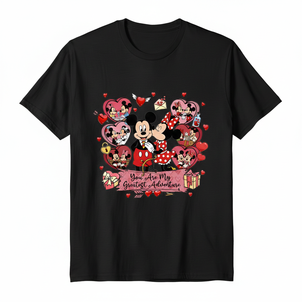 Mickey Mouse valentine's tshirt white or black