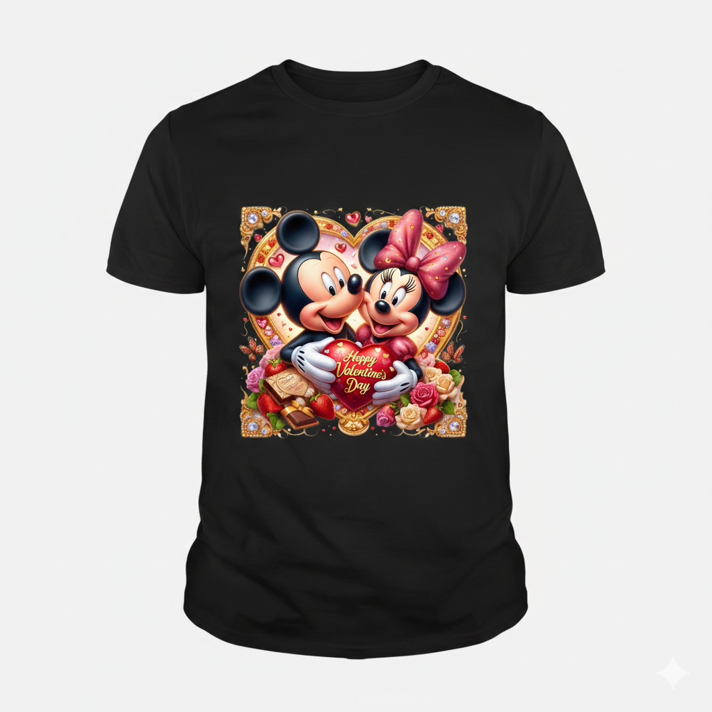 Mickey Mouse valentine's tshirt white or black