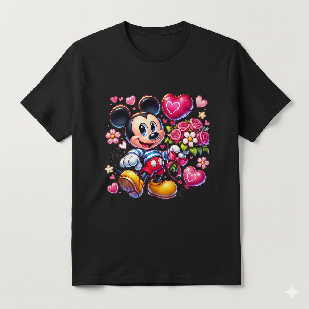 disney valentine's tshirt white or black