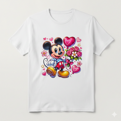 disney valentine's tshirt white or black