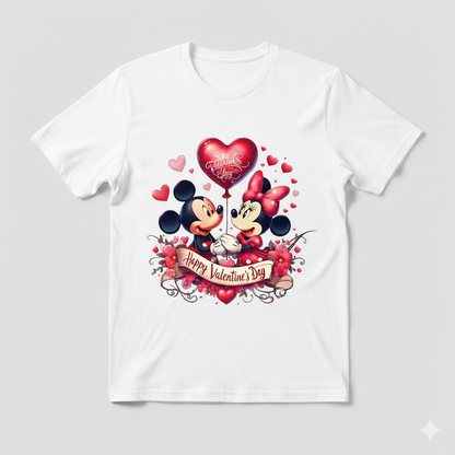 Mickey Mouse valentine's tshirt white or black