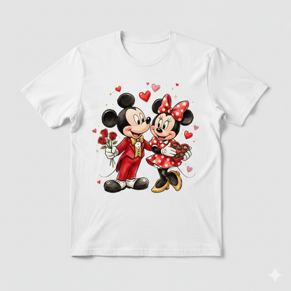Mickey Mouse valentine's tshirt white or black