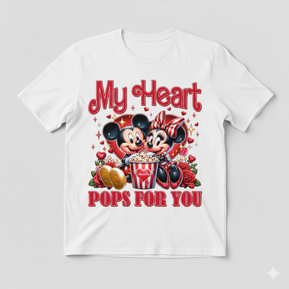 Mickey Mouse valentine's tshirt white or black