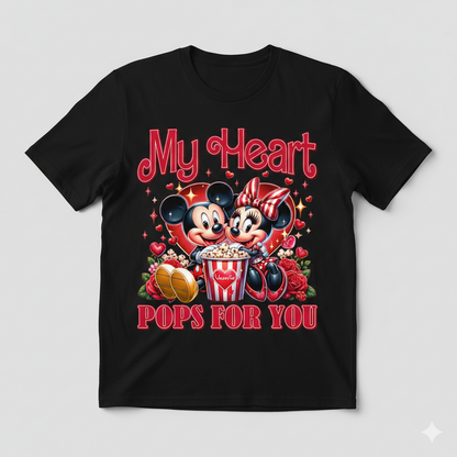 Mickey Mouse valentine's tshirt white or black