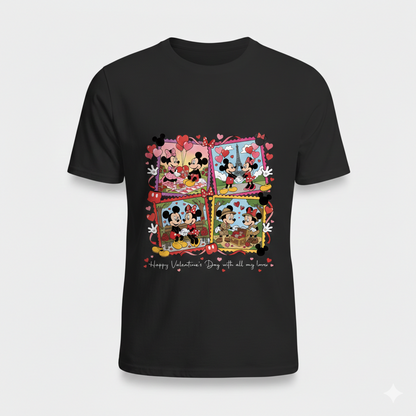 Mickey Mouse valentine's tshirt white or black