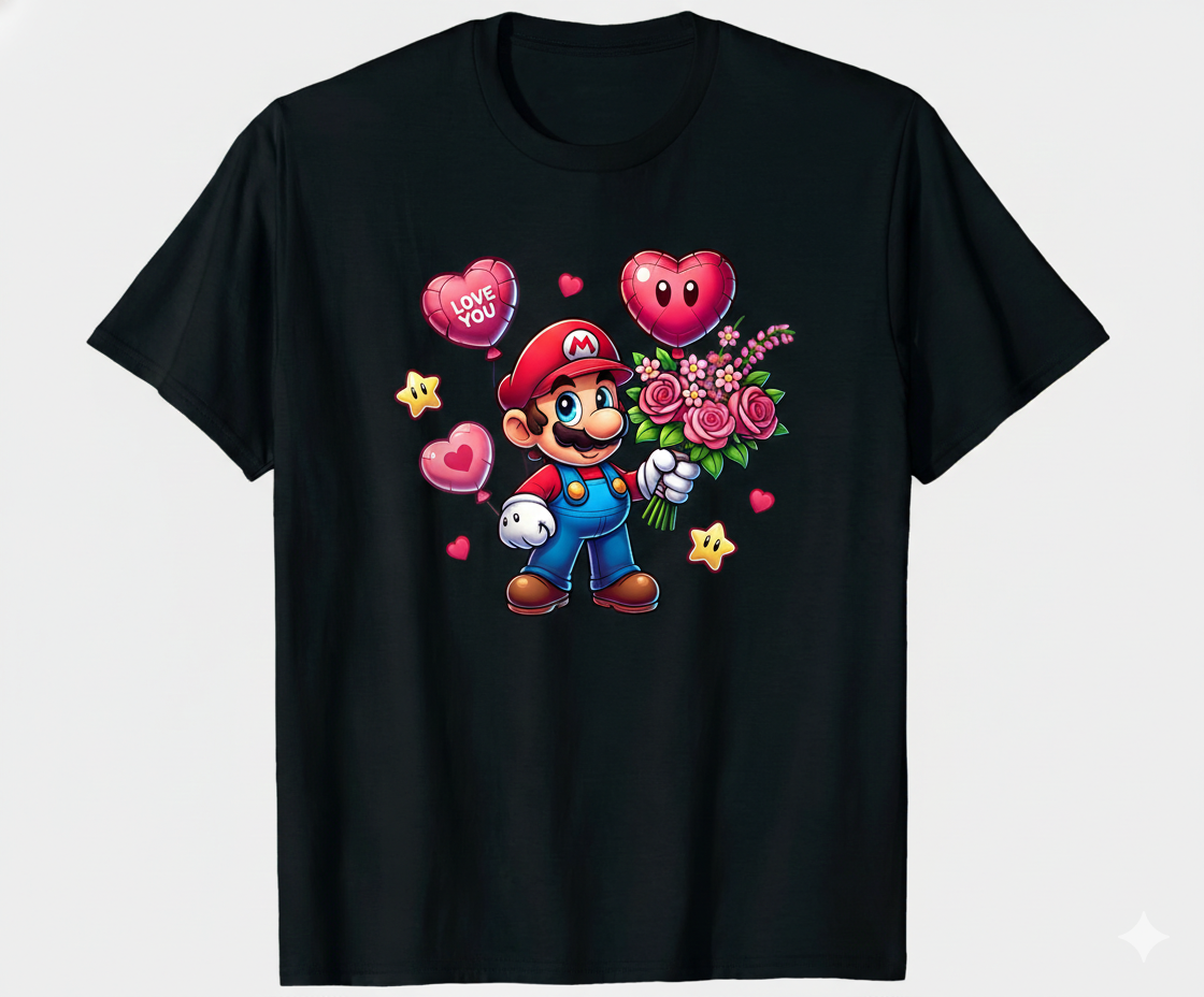 disney valentine's tshirt white or black
