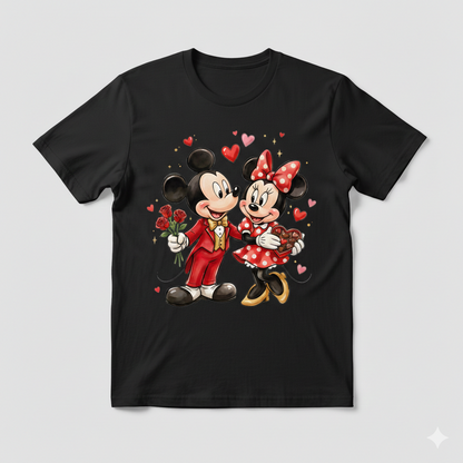 Mickey Mouse valentine's tshirt white or black