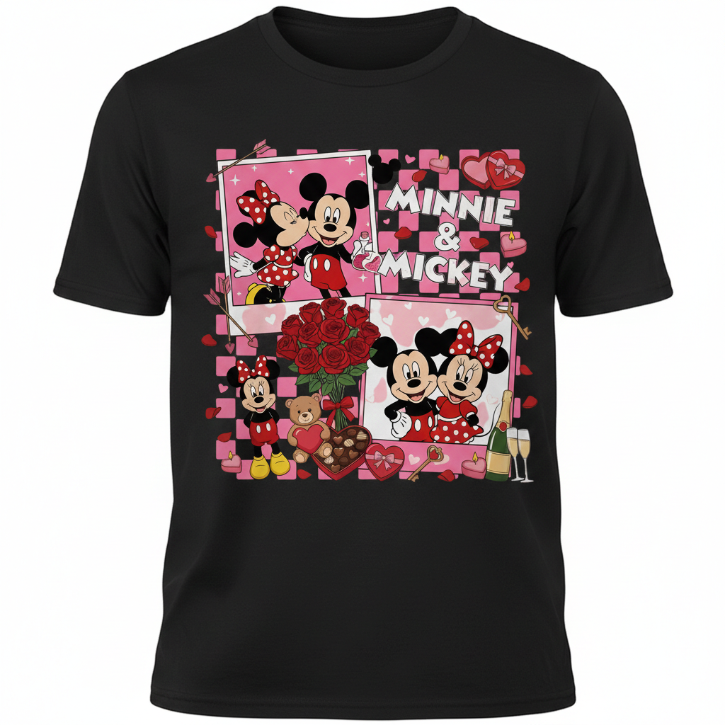 Mickey Mouse valentine's tshirt white or black