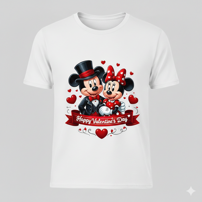Mickey Mouse valentine's tshirt white or black