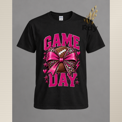 Game Day T-Shirt – Football Bow & Sports Graphic Tee  SEO Title: