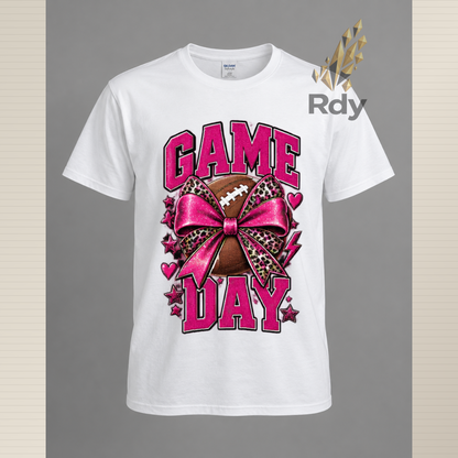 Game Day T-Shirt – Football Bow & Sports Graphic Tee  SEO Title: