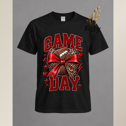 Game Day T-Shirt – Football Bow & Sports Graphic Tee  SEO Title: