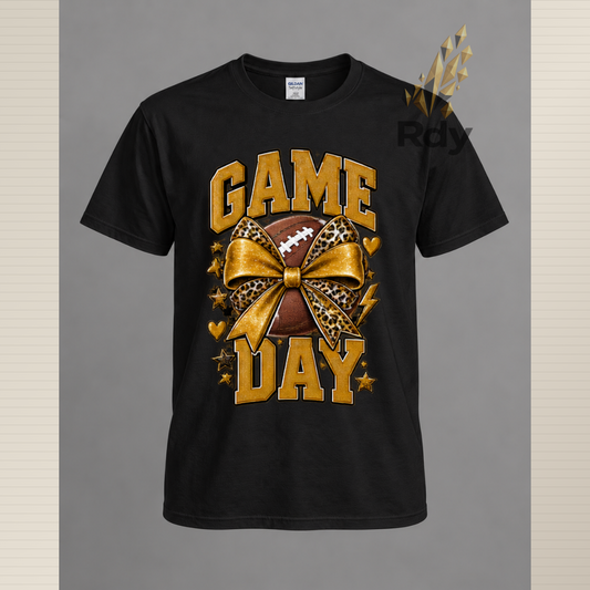 Game Day T-Shirt – Football Bow & Sports Graphic Tee  SEO Title: