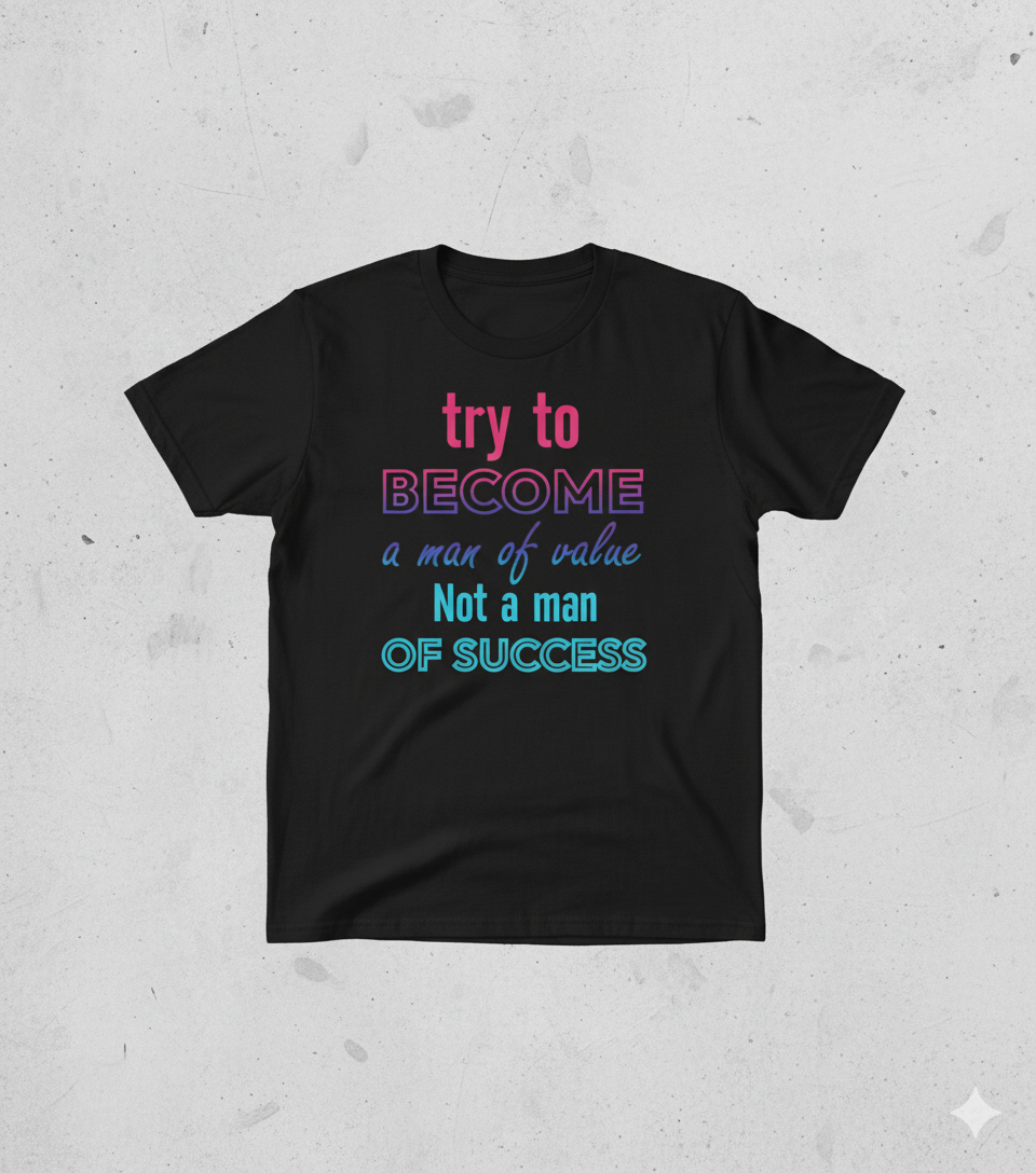 Try to become a man of value