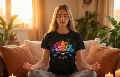 Vibrant yoga meditation shirt