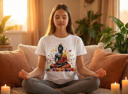 Vibrant yoga meditation shirt