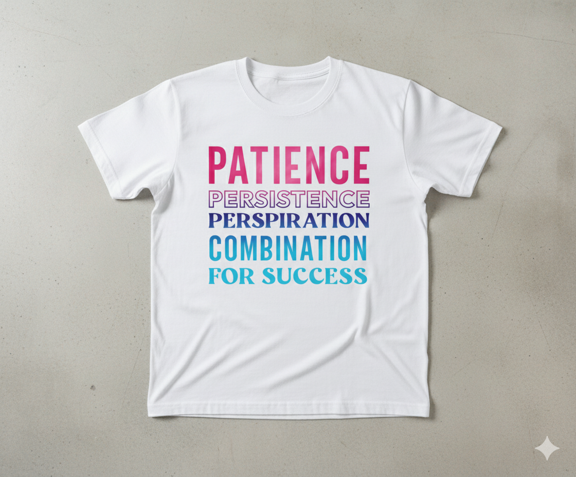 patience persistence perspiration combinatio for success