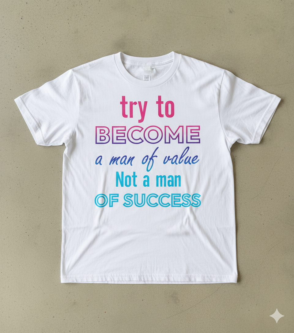 Try to become a man of value